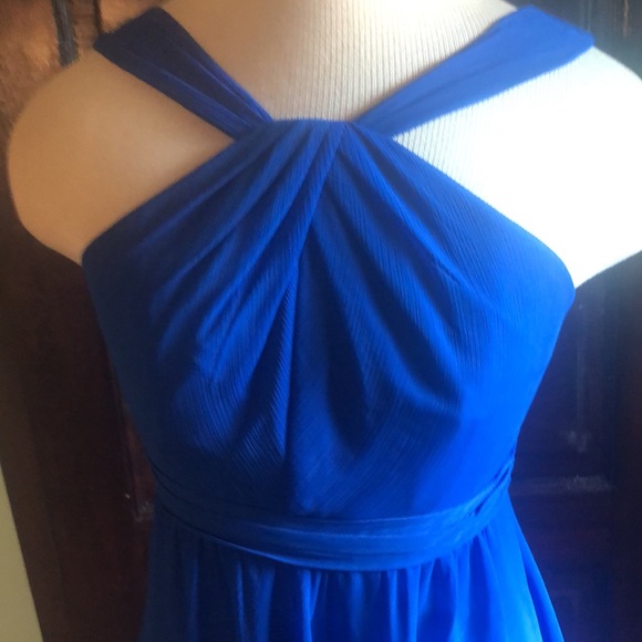 David’s Bridal sz 4 style #F15600 Royal Blue Horizon Chiffon  NWT - Picture 4 of 17
